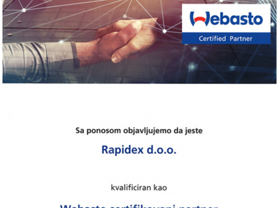 RAPIDEX CERTIFICIRAN WEBASTO PARTNER