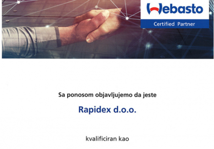 RAPIDEX CERTIFICIRAN WEBASTO PARTNER